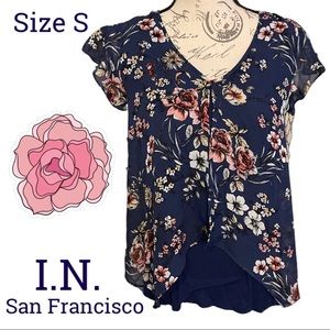 Size Small Navy Floral Shirt by Tiana B.